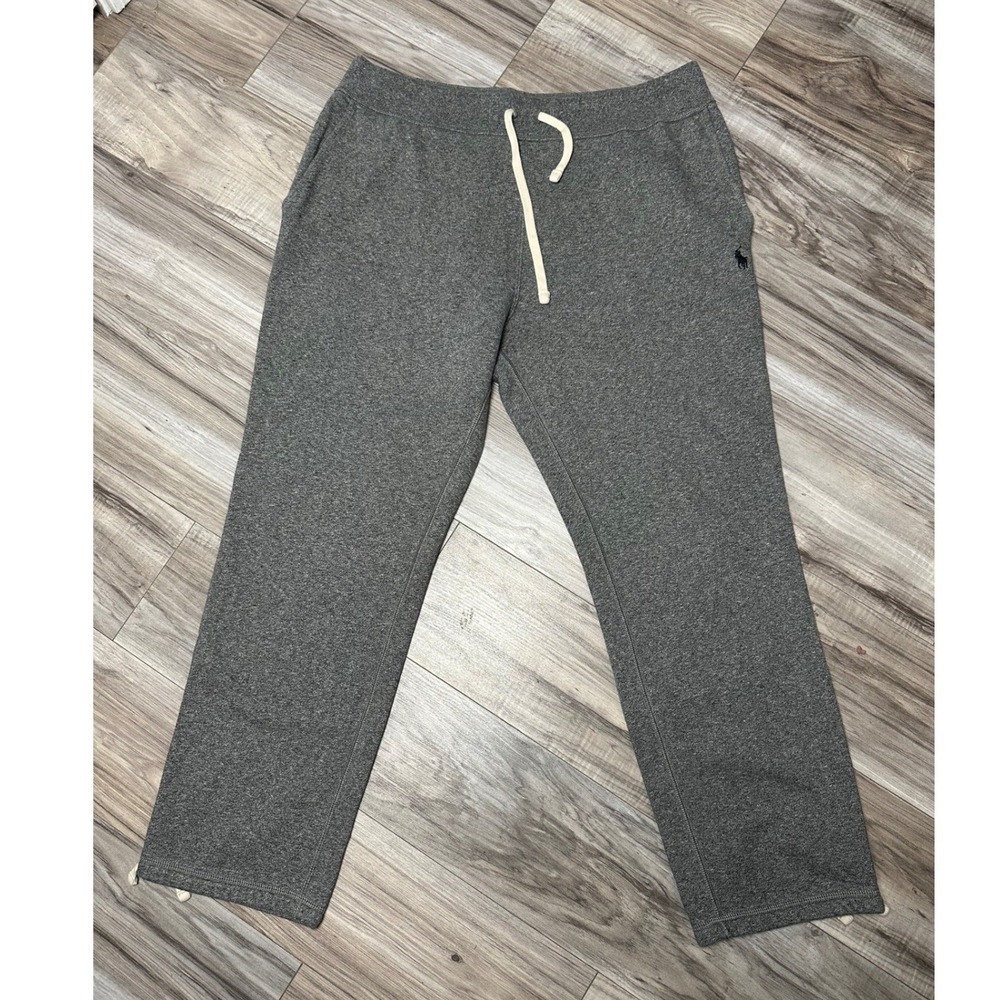 Polo Ralph Lauren Men XL Gray Fleece Sweatpants Drawstring Joggers Straight Leg